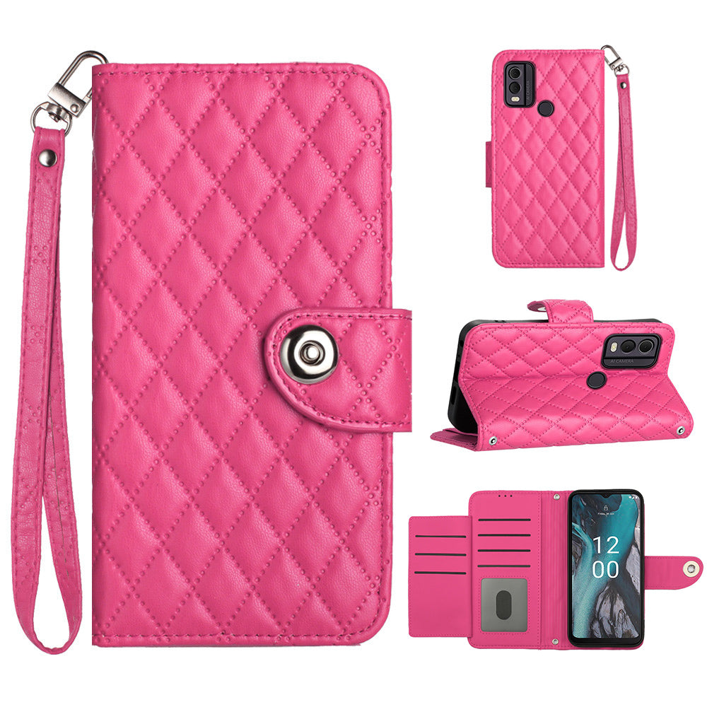 YB Imprinting Series-8 for Nokia C22 Leather Case with Hand Strap Wallet 7 Card Slots Cover YB Imprinting Series-8 for Nokia C22 Leather Case with Hand Strap Wallet 7 Card Slots Cover
